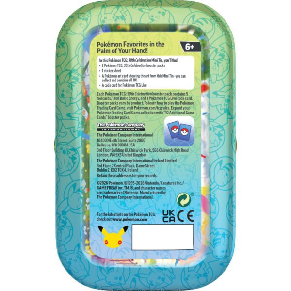 Pokemon TCG: 30th Celebration - Mini Tin - MIX Display (10)