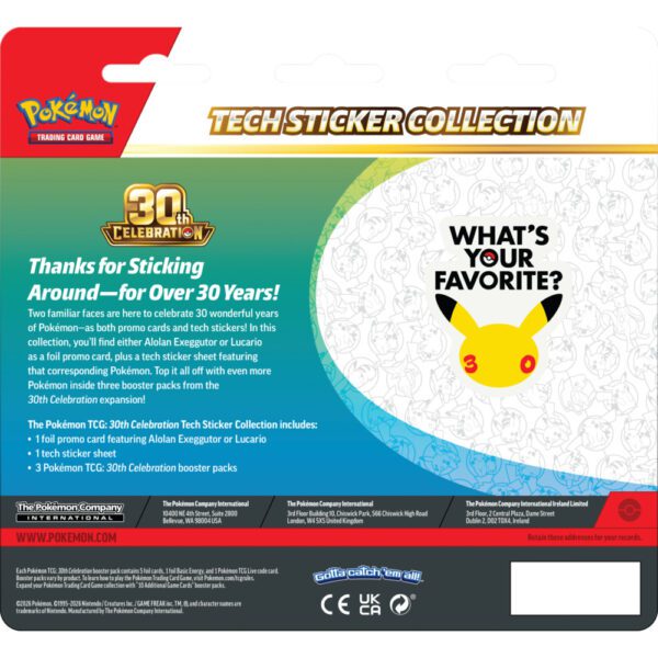 Pokemon TCG: 30th Celebration - Tech Sticker Collection Alolan Exeggutor