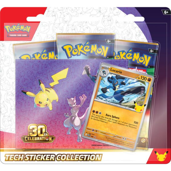 Pokemon-30th-3D-Tech-Sticker-Collection-Lucario Zestaw 30th Celebration